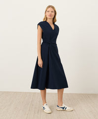 Fit & Flare V-Neck Twist Dress