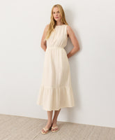 Coastal Double Gauze Tiered Midi Dress