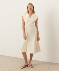 Fit & Flare V-Neck Twist Dress