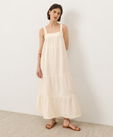 Coastal Double Gauze Strappy Tiered Maxi Dress
