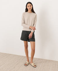 Soft-Slub Essential Crewneck Long Sleeve Tee