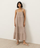 Coastal Double Gauze Strappy Tiered Maxi Dress