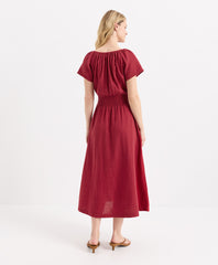 Coastal Double Gauze Boho Midi Dress