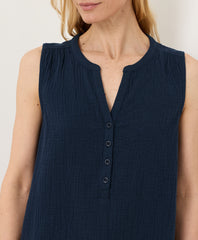 Coastal Double Gauze Henley Tank