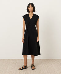 Fit & Flare V-Neck Twist Dress