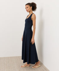 Fit & Flare Open Back Maxi Dress