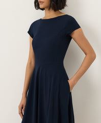 Fit & Flare Ballet Neck Dress