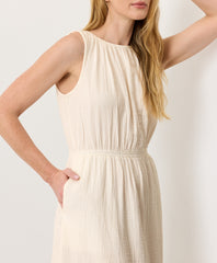 Coastal Double Gauze Tiered Midi Dress