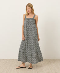 Coastal Double Gauze Strappy Tiered Maxi Dress