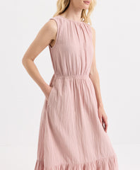 Coastal Double Gauze Tiered Midi Dress