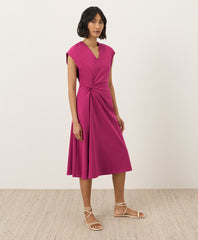 Fit & Flare V-Neck Twist Dress