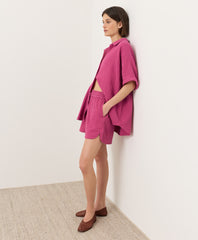 Coastal Double Gauze Curved Hem Short