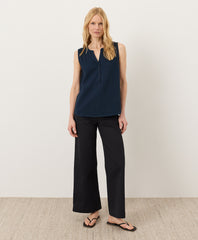 Coastal Double Gauze Henley Tank