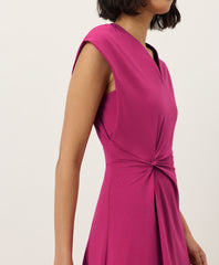 Fit & Flare V-Neck Twist Dress