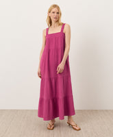 Coastal Double Gauze Strappy Tiered Maxi Dress