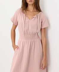 Coastal Double Gauze Boho Midi Dress