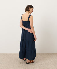 Coastal Double Gauze Strappy Tiered Maxi Dress