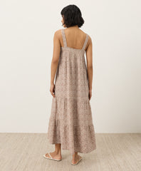 Coastal Double Gauze Strappy Tiered Maxi Dress