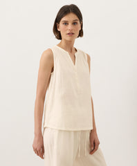 Coastal Double Gauze Henley Tank