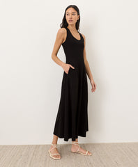 Fit & Flare Open Back Maxi Dress