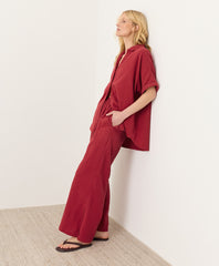 Coastal Double Gauze Split Hem Pant