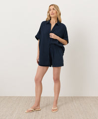 Coastal Double Gauze Curved Hem Short