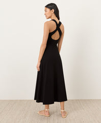 Fit & Flare Open Back Maxi Dress