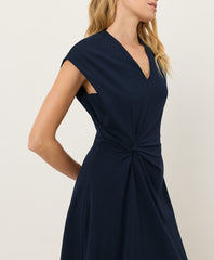 Fit & Flare V-Neck Twist Dress