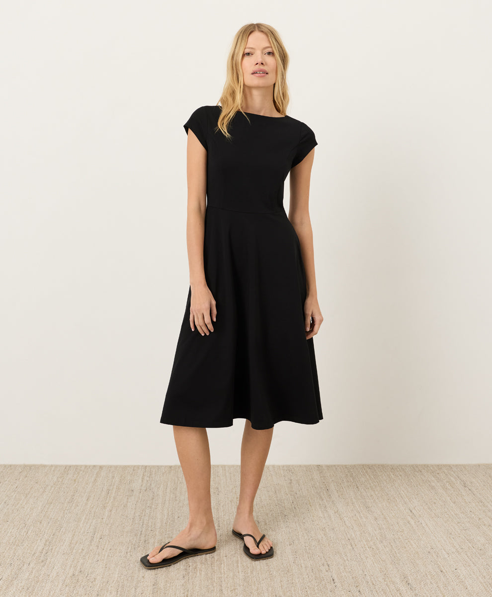 Fit & Flare Ballet Neck Dress
