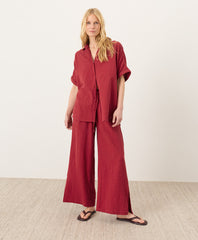 Coastal Double Gauze Split Hem Pant