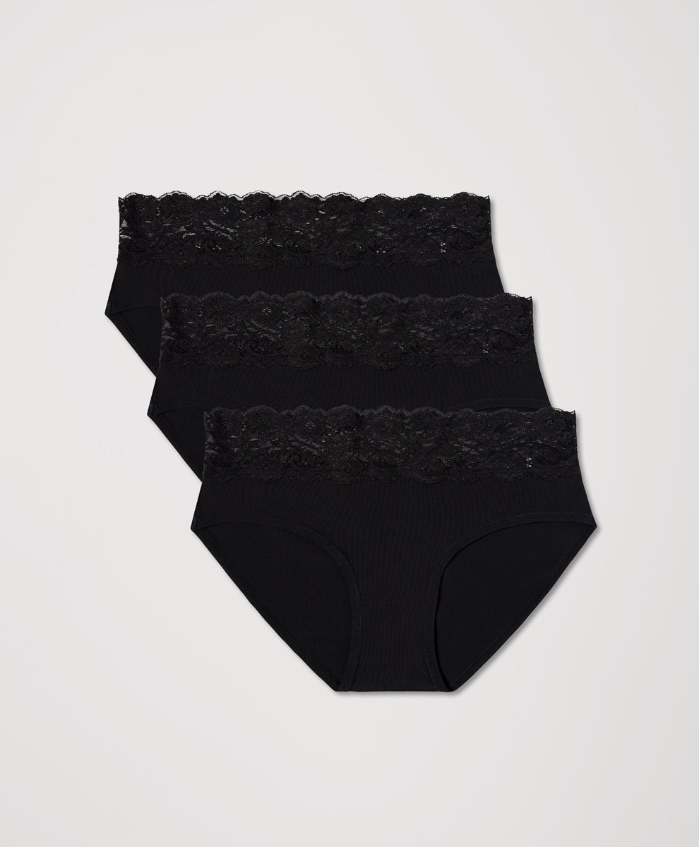 Lace Waist Brief 3-Pack