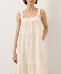Coastal Double Gauze Strappy Tiered Maxi Dress