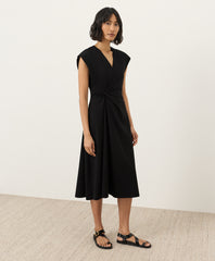 Fit & Flare V-Neck Twist Dress