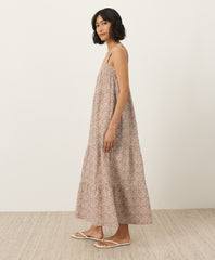 Coastal Double Gauze Strappy Tiered Maxi Dress