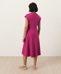 Fit & Flare V-Neck Twist Dress