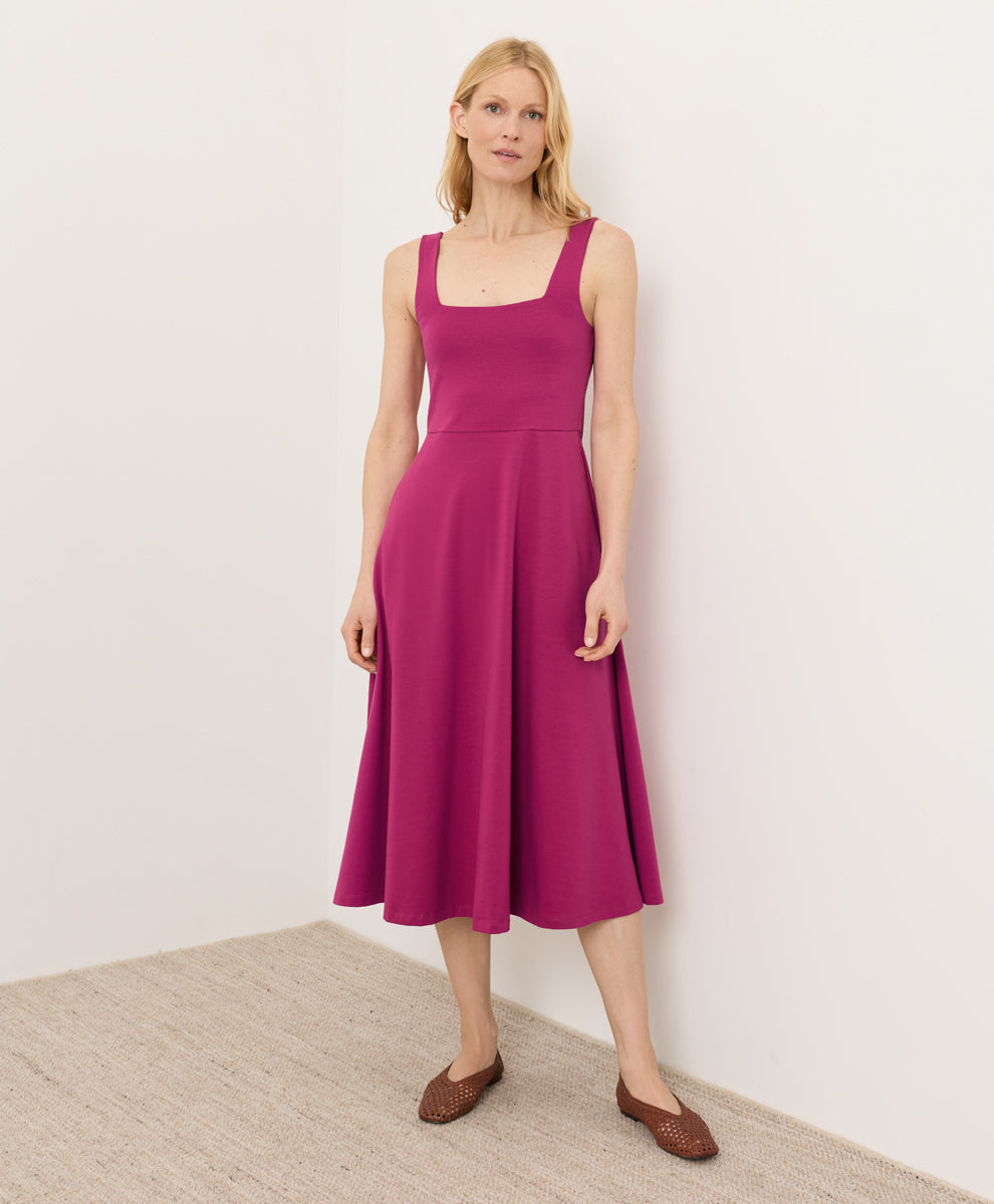 Fit & Flare Square Neck Dress