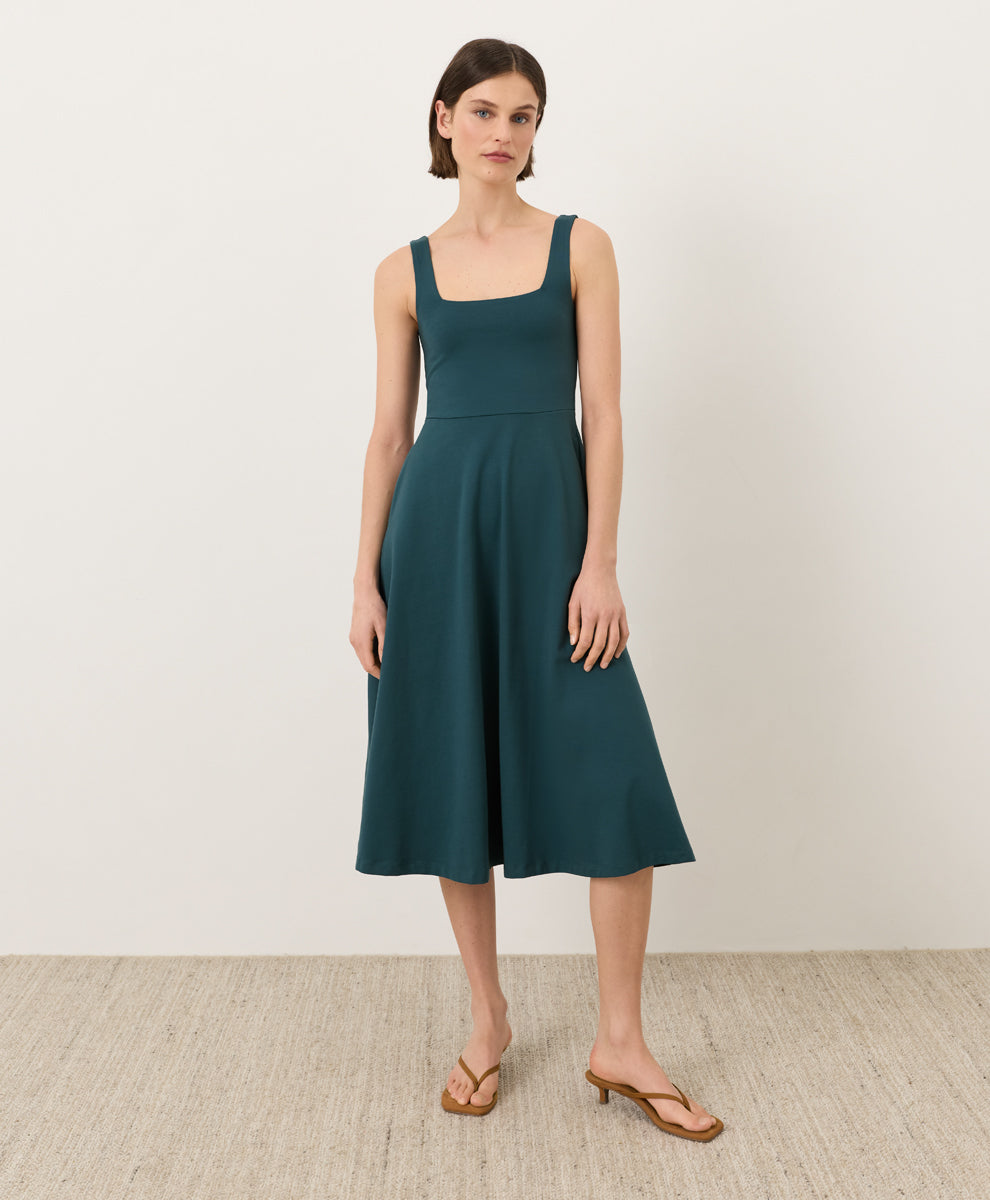 Fit & Flare Square Neck Dress
