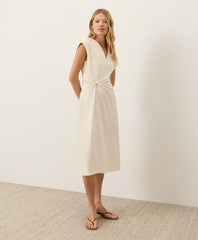 Fit & Flare V-Neck Twist Dress