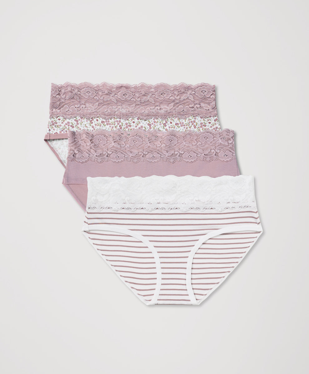 Lace Waist Brief 3-Pack