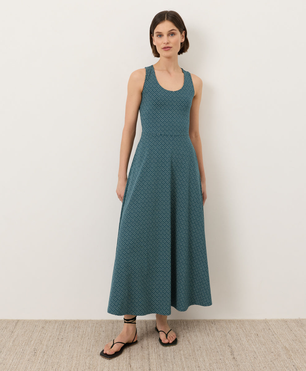 Fit & Flare Open Back Maxi Dress