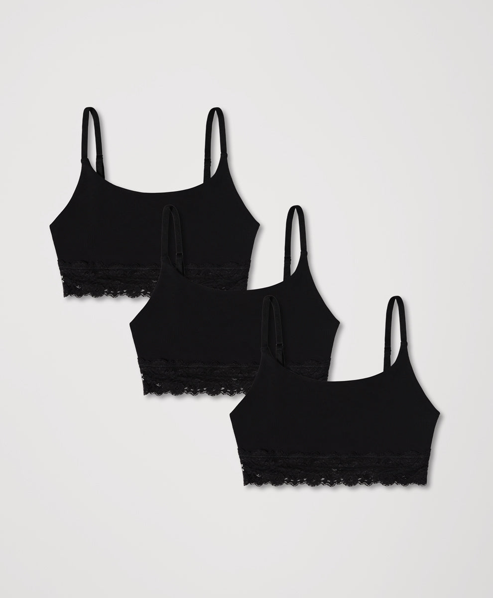 Lace Modern Scoop Bralette 3-Pack