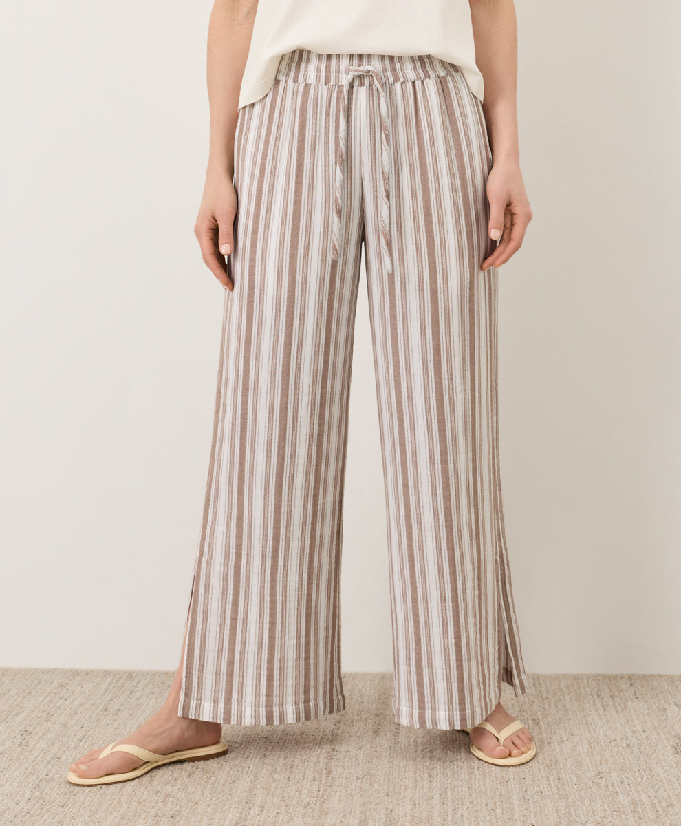 Coastal Double Gauze Split Hem Pant