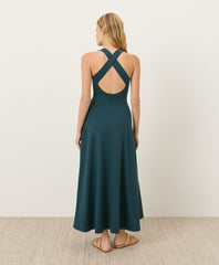 Fit & Flare Open Back Maxi Dress