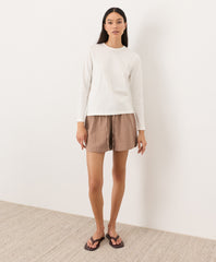 Soft-Slub Essential Crewneck Long Sleeve Tee