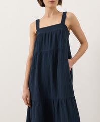 Coastal Double Gauze Strappy Tiered Maxi Dress