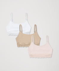 Lace Modern Scoop Bralette 3-Pack