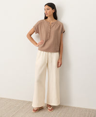 Coastal Double Gauze Split Hem Pant