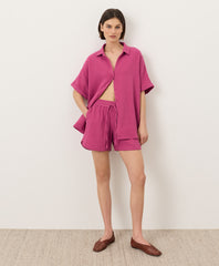Coastal Double Gauze Curved Hem Short