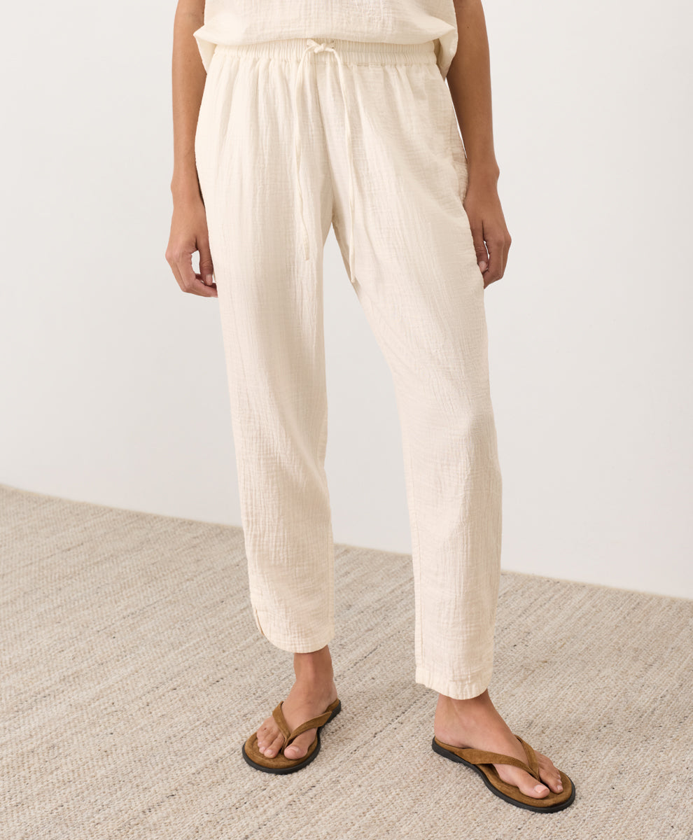 Coastal Double Gauze Tapered Pull-On Pant