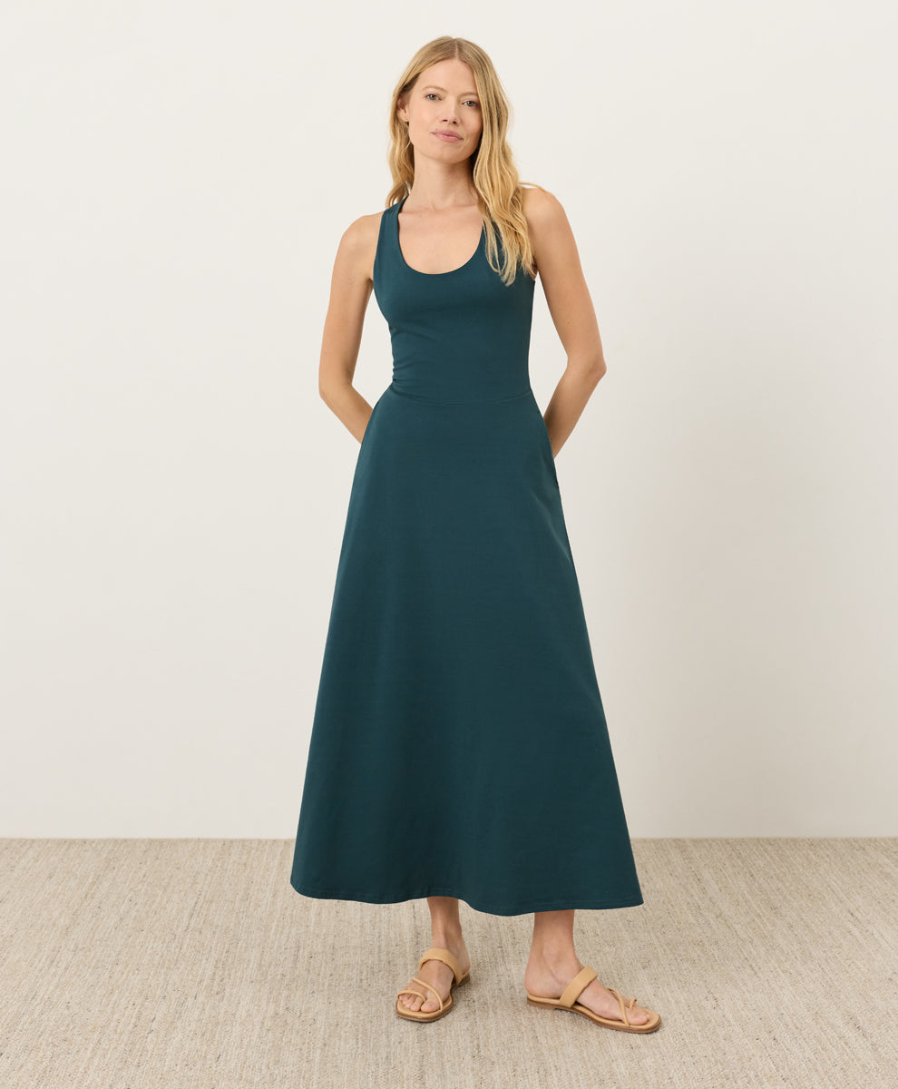 Fit & Flare Open Back Maxi Dress